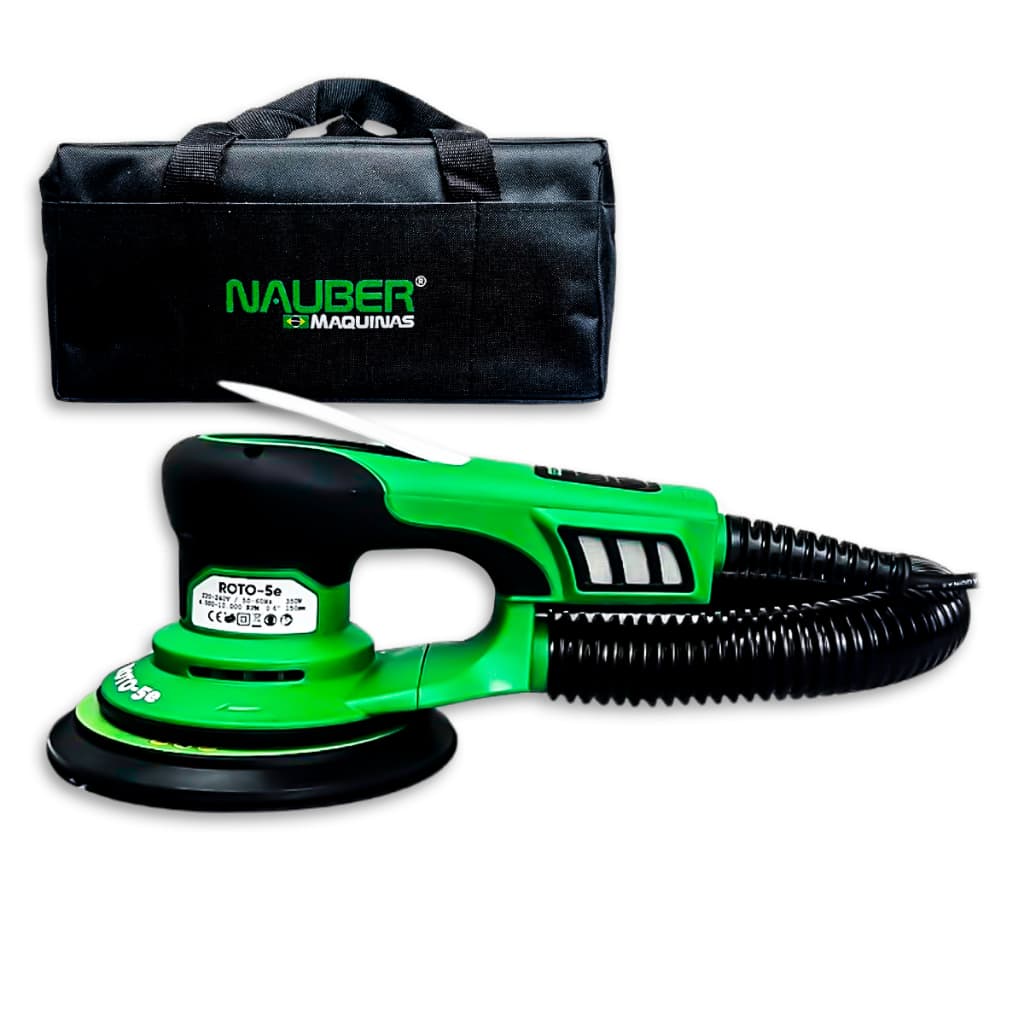 Lixadeira Roto-5E Orbital 350W Nauber Motor Brushless Lixar Parede Alvenaria Gesso Massa Corrida