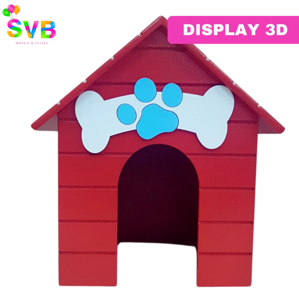 Display Casinha Patrulha Canina Vermelha Decoração de Mesa Mdf SVB MÓVEIS E FESTAS