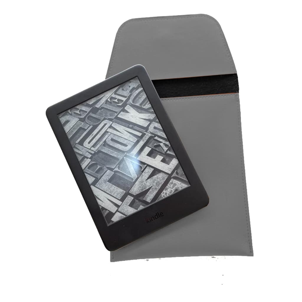 Capa Case para Kindle Couro Sintético Cinza Claro