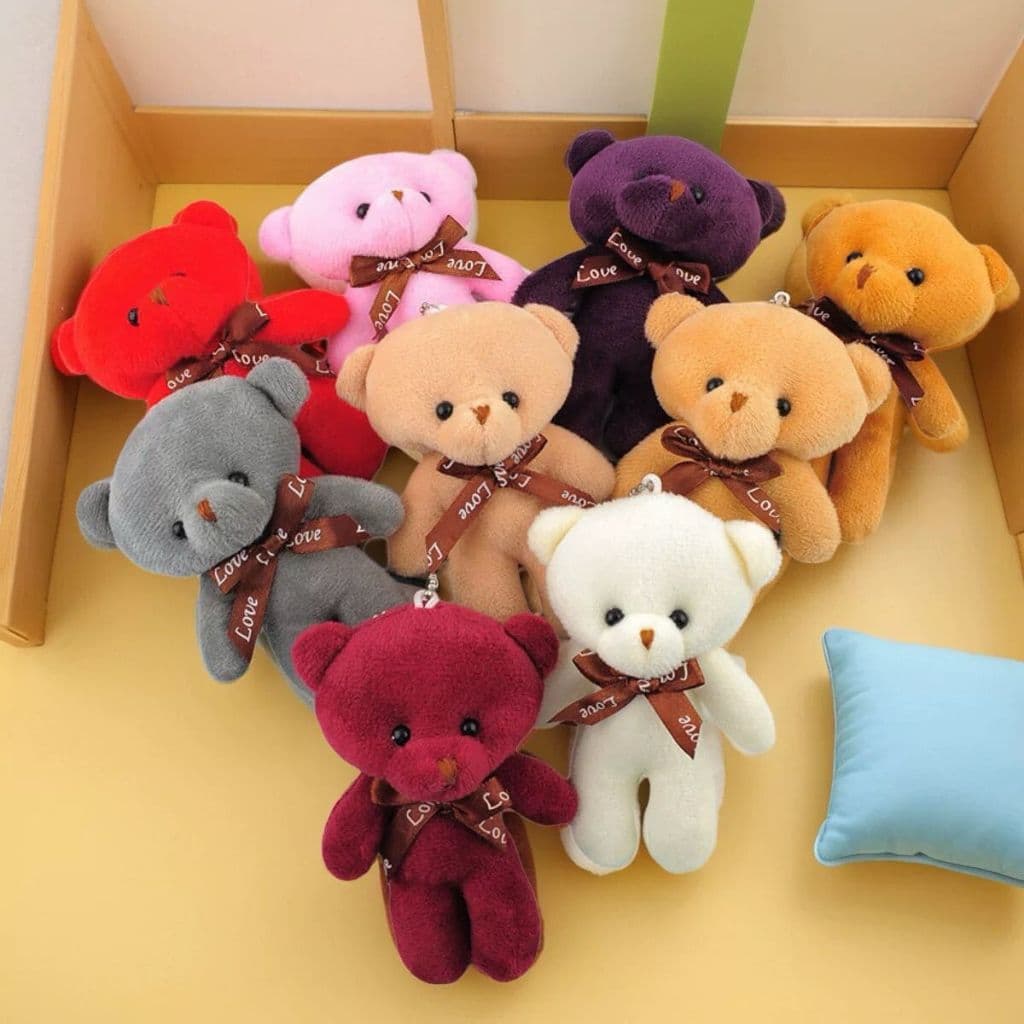 Kit 12 uns Chaveiro Com Pingente De Urso Ttedy De Pelúcia