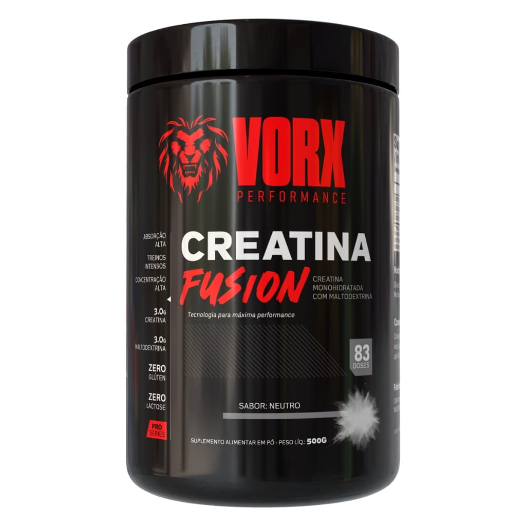 Creatina Fuse 500g Vorx - Creatina Monohidratada - Creatine com sabor - Creatina barata