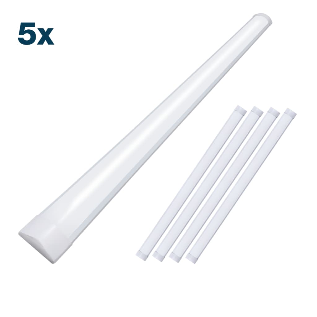 Kit 5 Luminaria led slim 36w 120cm 4000K linear sobrepor calha