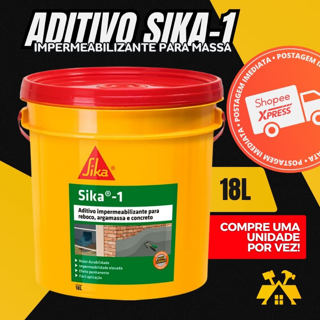Aditivo Impermeabiliza Argamassa E Concreto Sika-1 Balde 18l
