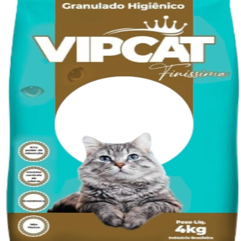 Areia SUPER FINA Para Gato Vip Cat - Areia Sanitária Forma Torrões - Granulado Perfumado Anti Odores
