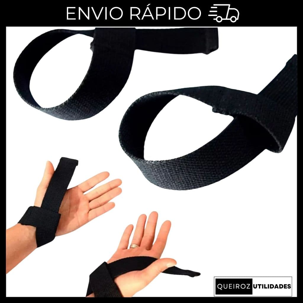 Strap Academia - Tala Strep Treino Academia - Resistente Cor Preto - um Par