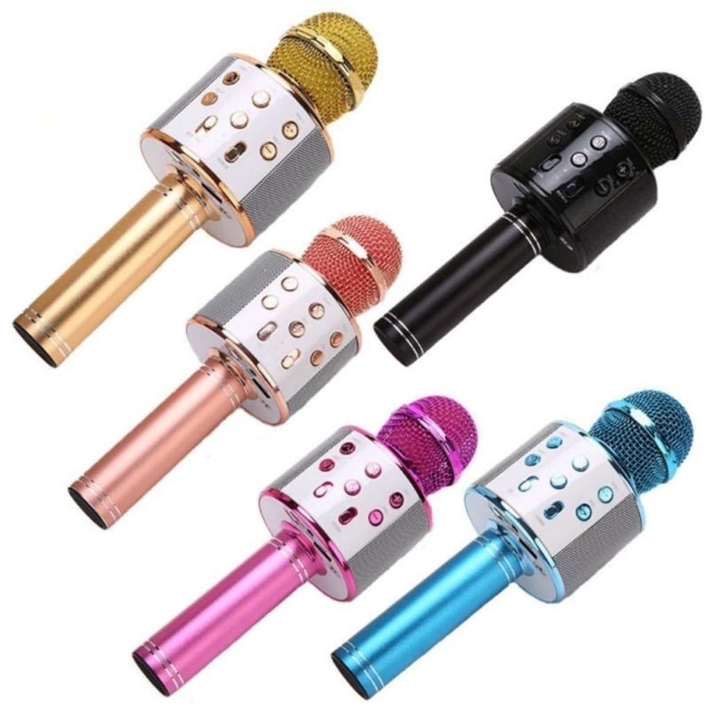 Microfone Karaokê Bluetooth Efeito De Voz Recarregavel Sem Fio WS-858
