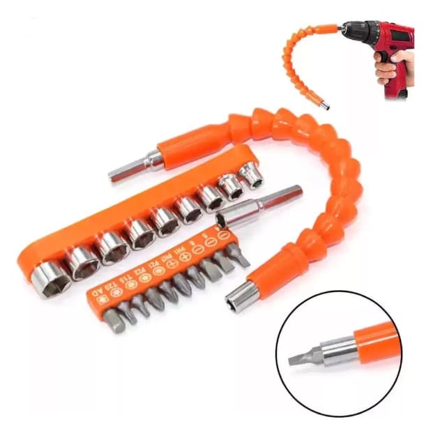 Kit Extensor Prolongador Flexivel Parafusadeira Universal