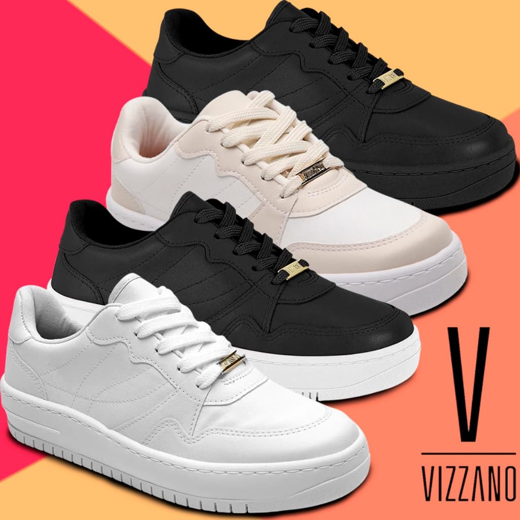 Tênis Vizzano Feminino Casual Plataforma Moda Passeio Leve Macio Ultra Conforto Dia Confortável