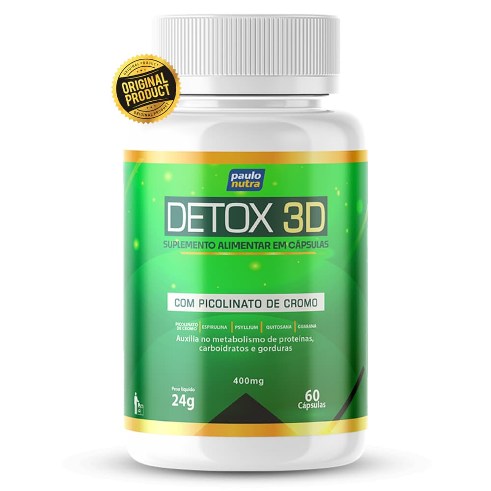 Detox3D Picolinato de Cromo 400mg 60 Cápsulas