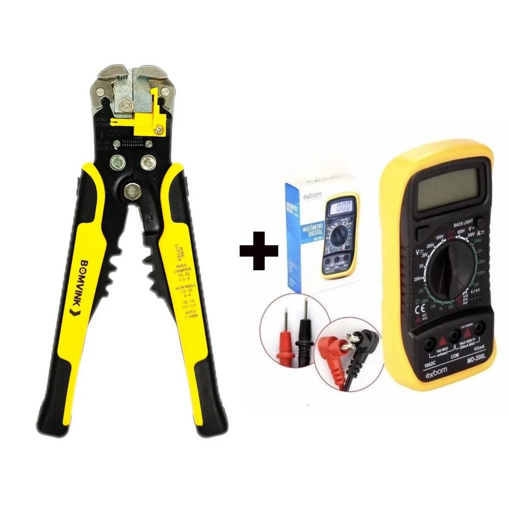 Alicate Decapador de Fio+Multímetro-Kit profissional KIT 2 em 1 Ferramenta para Manutenção Elétrica