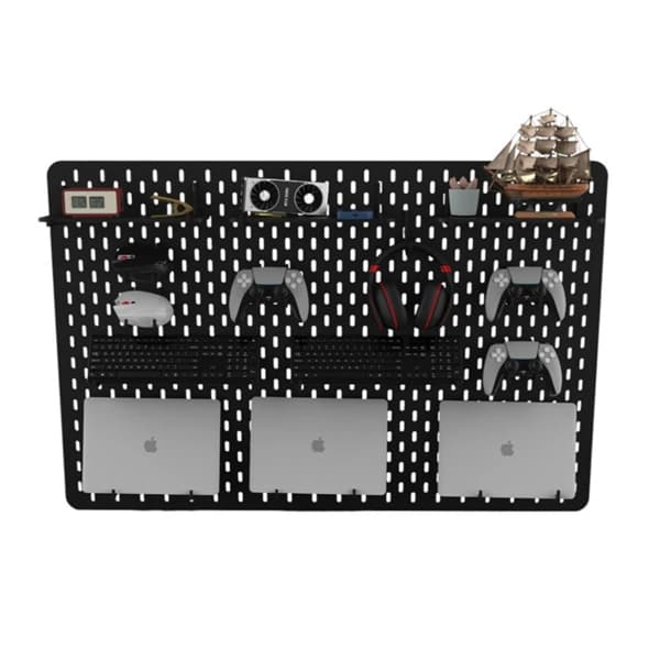 Pegboard G Premium Mdf Setup Gamer Home Office  Preto