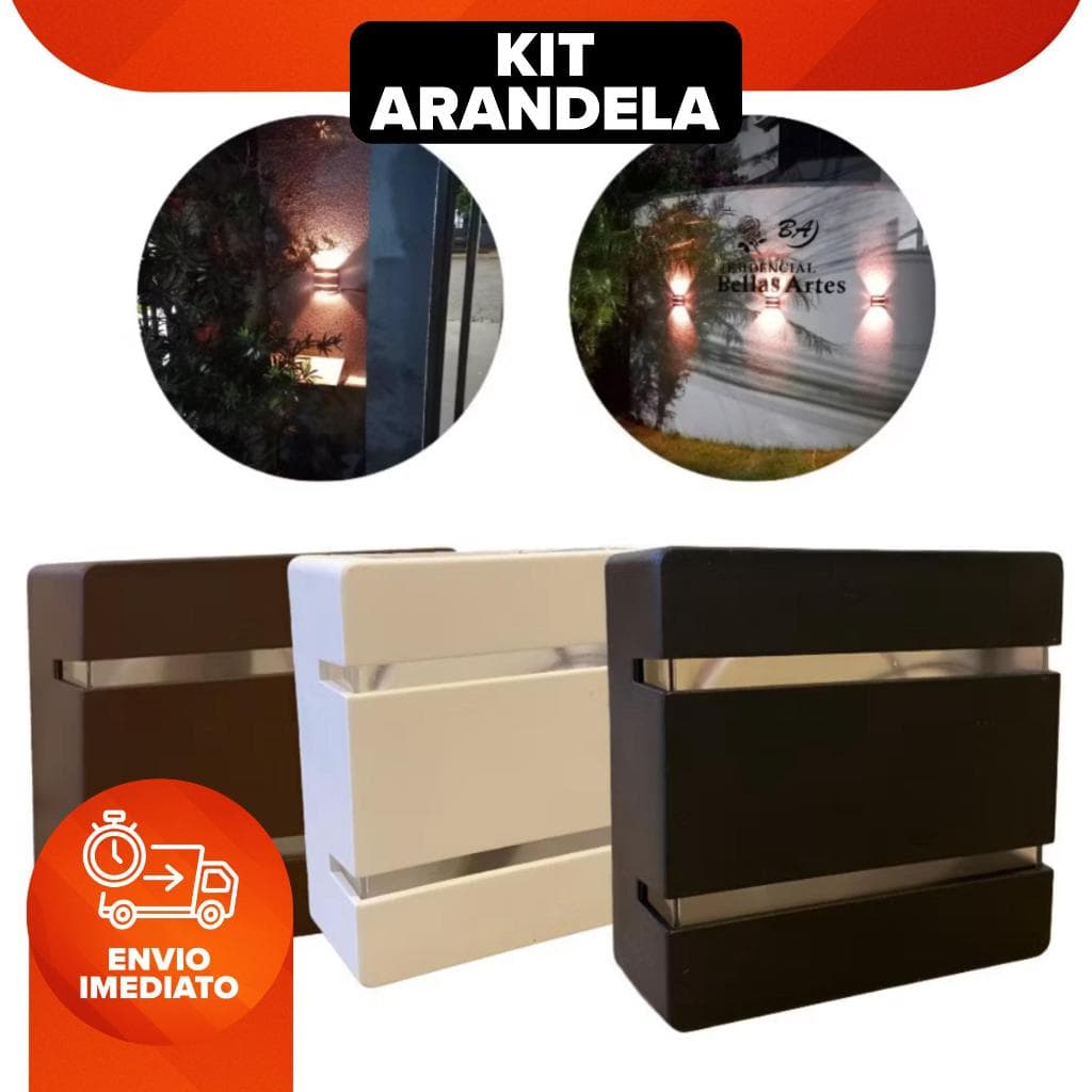 Kit 3 Arandela Luminária Slim Externa Interna 2 Friso Moderna Apartamento Casa Corredores Jardim