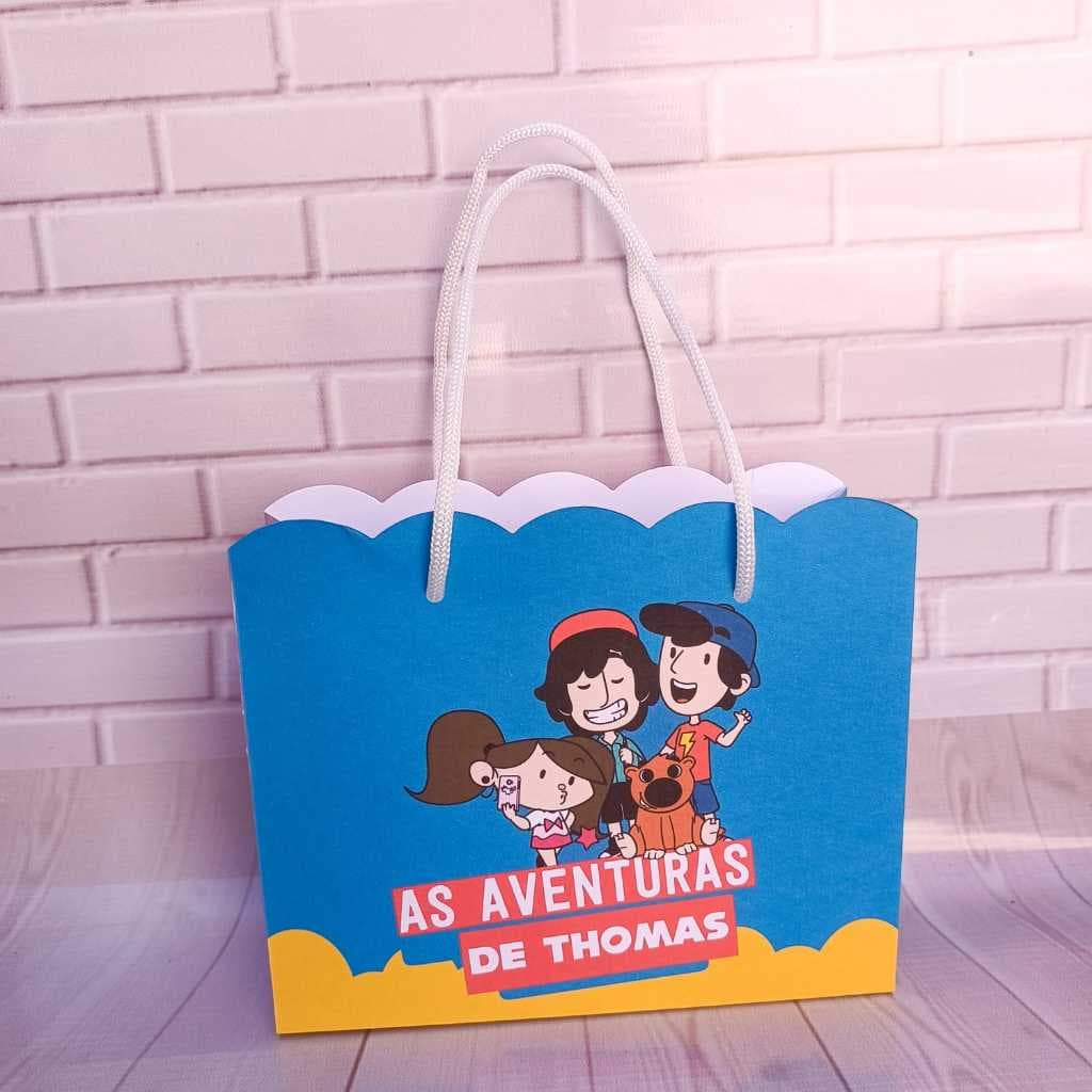 Sacolinha Personalizada para Festa AS AVENTURAS DE MIKE - LIVRO BEST SELLER  - PEGUE E MONTE