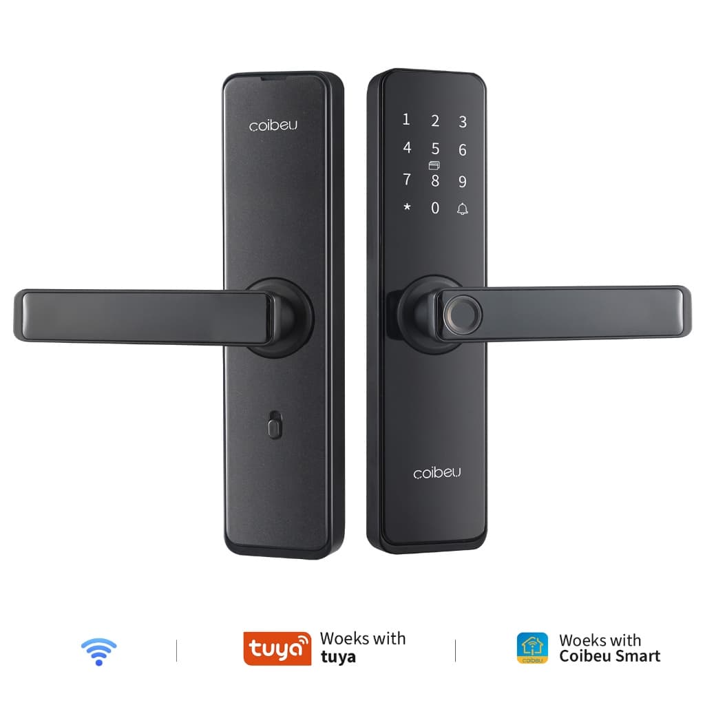 COIBEU Tuya WIFI Fechadura Digital de Sobrepor, Fechadura Eletronica Fechaduras Digital com Biometria
