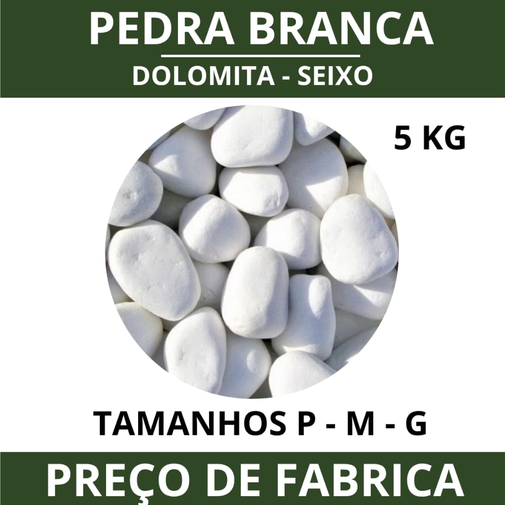 Pedra Branca Dolomita 5kg seixo Para Decoração de Vaso Jardim Ornamentais Planta Aquario