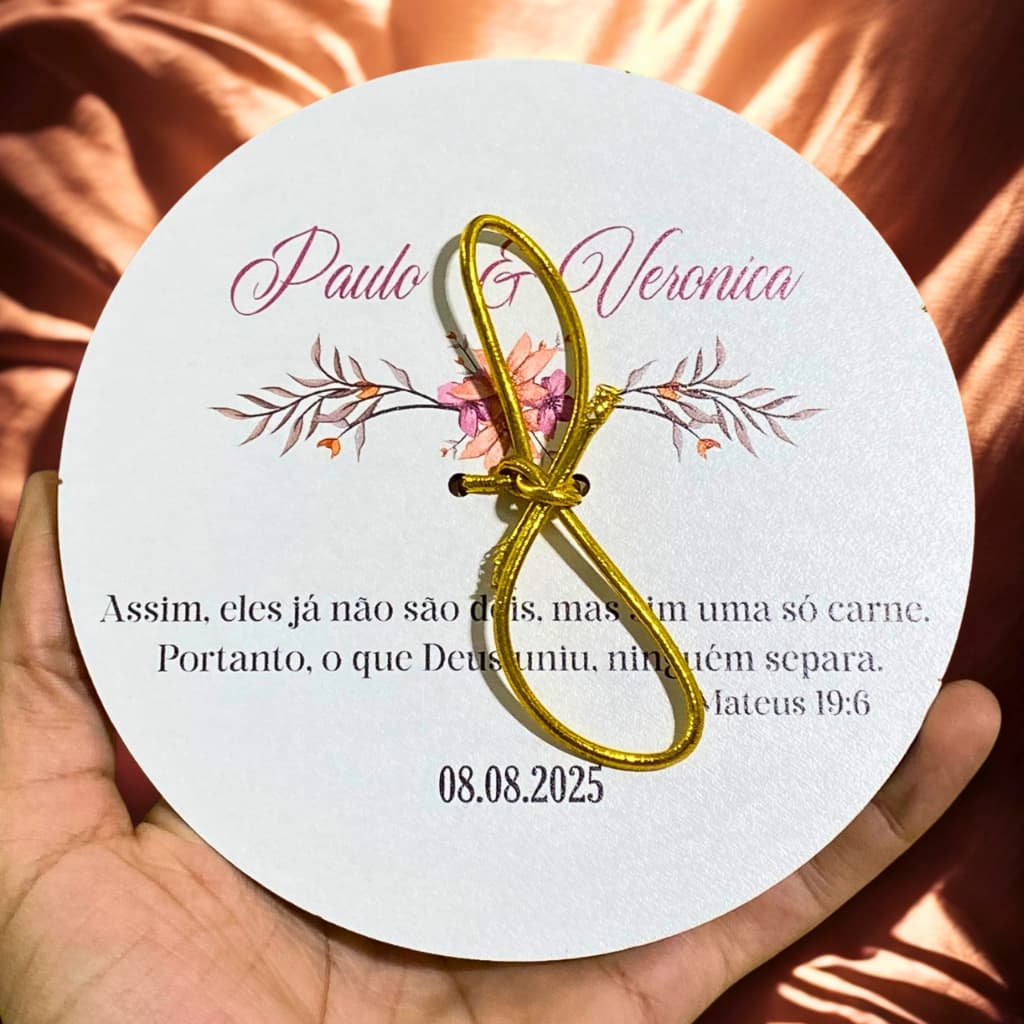 PORTA ALIANÇA PARA CASAMENTO PERSONALIZADO EM MDF COM SUPORTE E ELASTICO