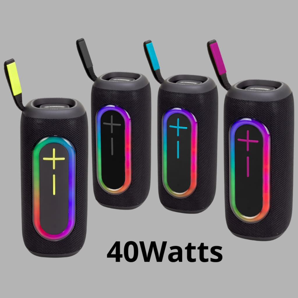 Caixa de Som Bluetooth Kimaster K520 40W RGB IPX6 Rádio FM Bateria 10h