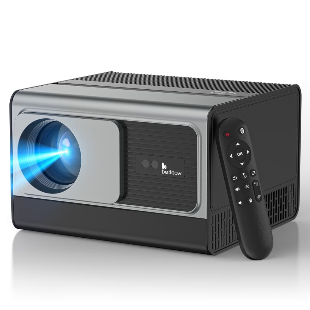 Projetor Bettdow 22000LM 1080P 4K Full HD Projetor Portátil para Casa Android 12 WiFi6 2+32GB para Celulares e Computado