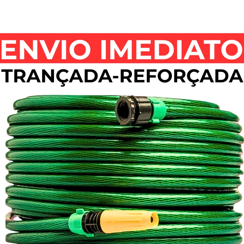 Mangueira Jardim 30,10,20 Metros Reforçada 7/16' Resistente Flexível Trançada Esguicho Tripla Camada