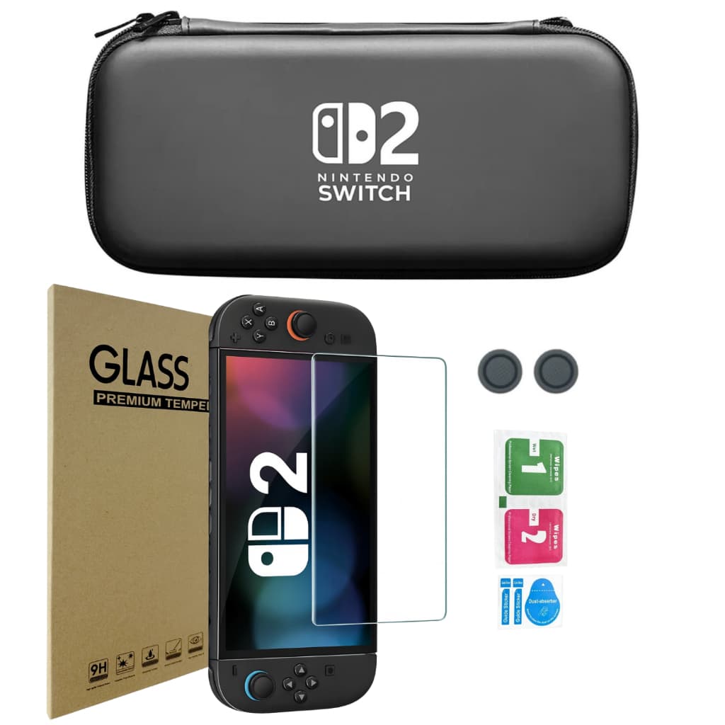 Kit Case com Película e Grips para Nintendo Switch 2 Capa Capinha