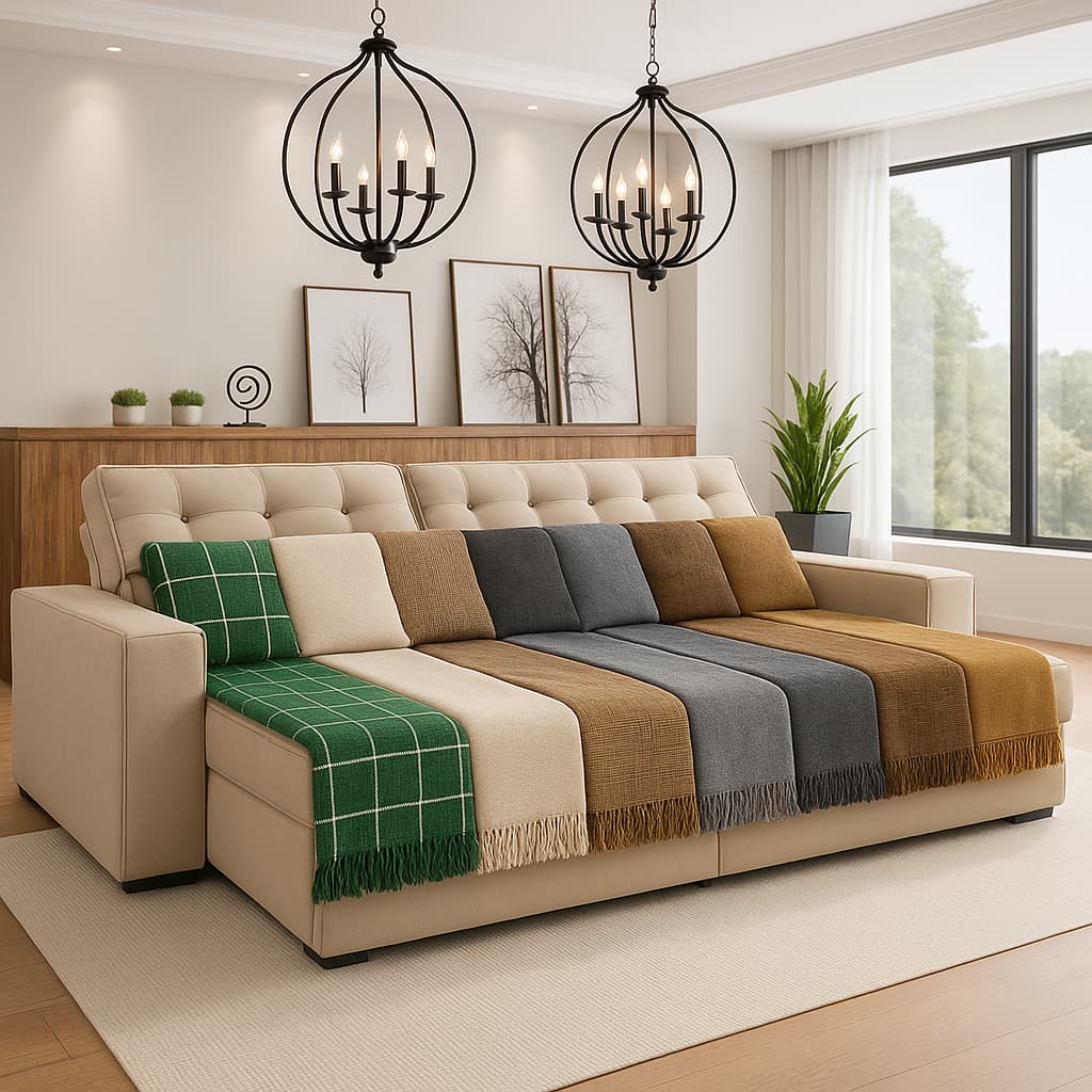Manta Gigante para Sofá Sala e Cama Luxo Premium Protetora Tipo Capa Vários Tamanhos 100% Algodão Promoção