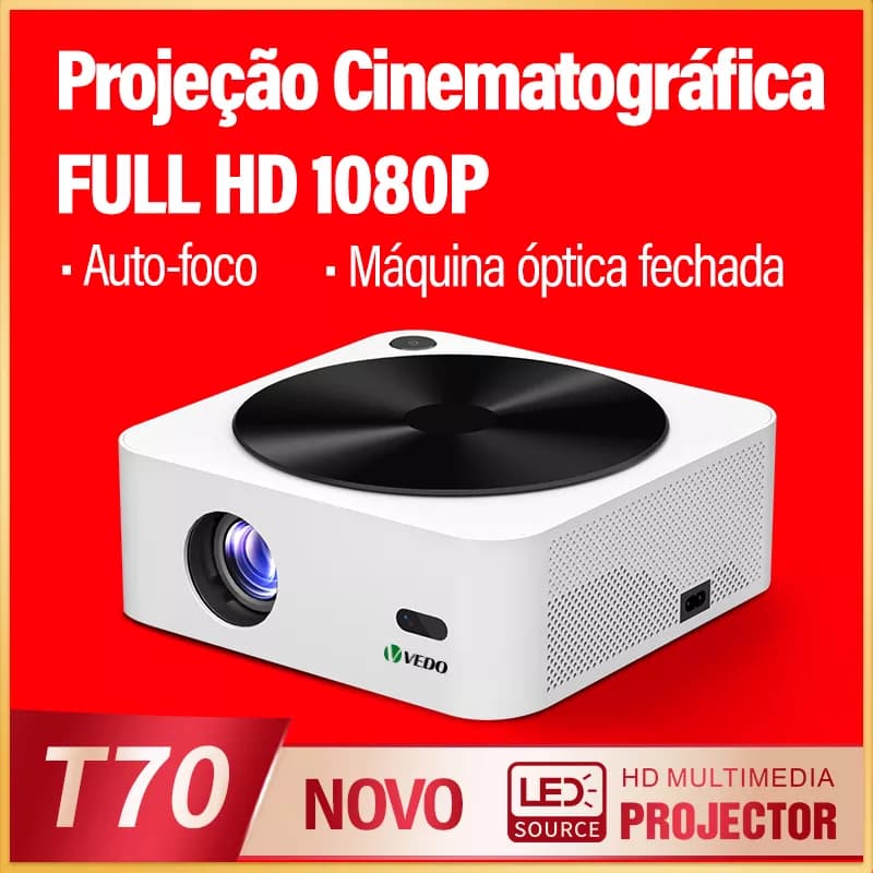 Vedo Projetor 4K 1080P Nativo Support HDR10 5G Home Theater Projetor de Imagem na Parede Portatil