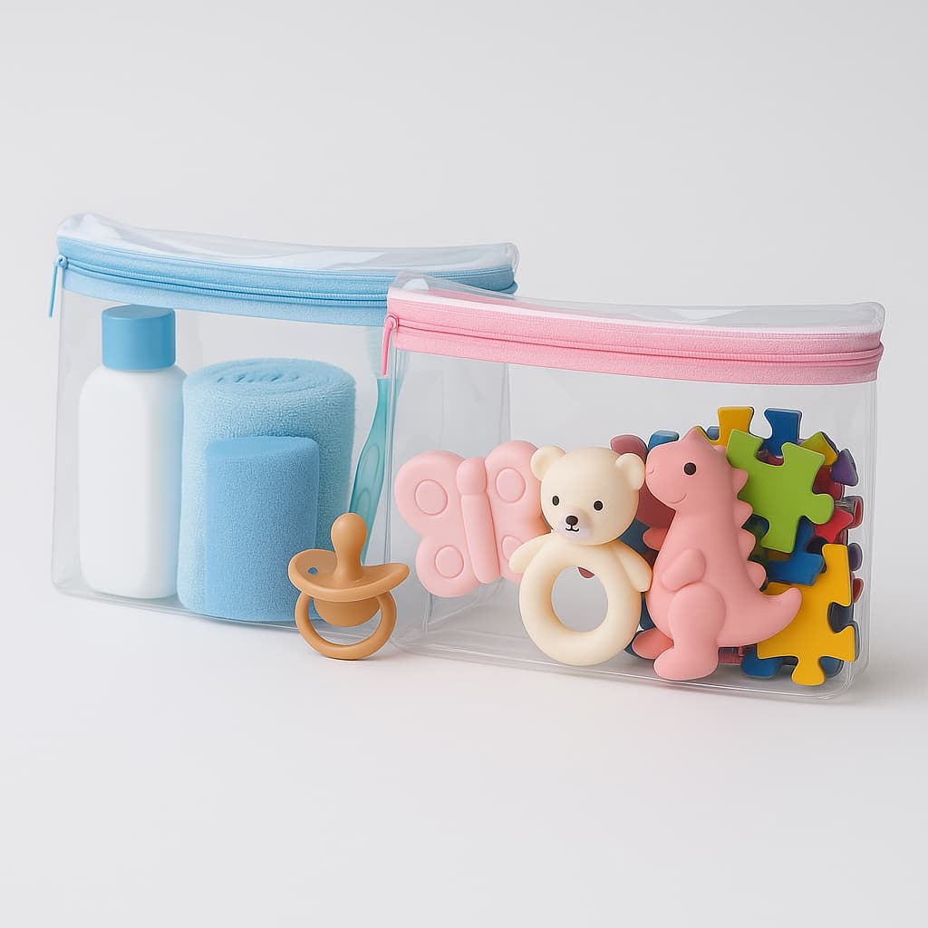 Kit 10 Necessaire Pvc Transparente Multiuso Tam P  M G