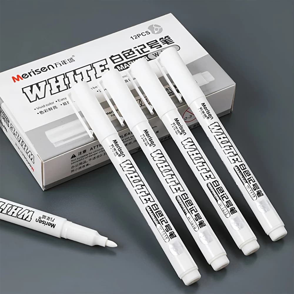 Marcadores Permanentes Para Pintura 12 Peças Cor Branca Personalização Profissional Caneta Cerâmica/Tecido/DIY