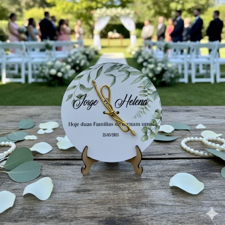 Porta Aliança Para Casamento Personalizado com detalhes de Flores
