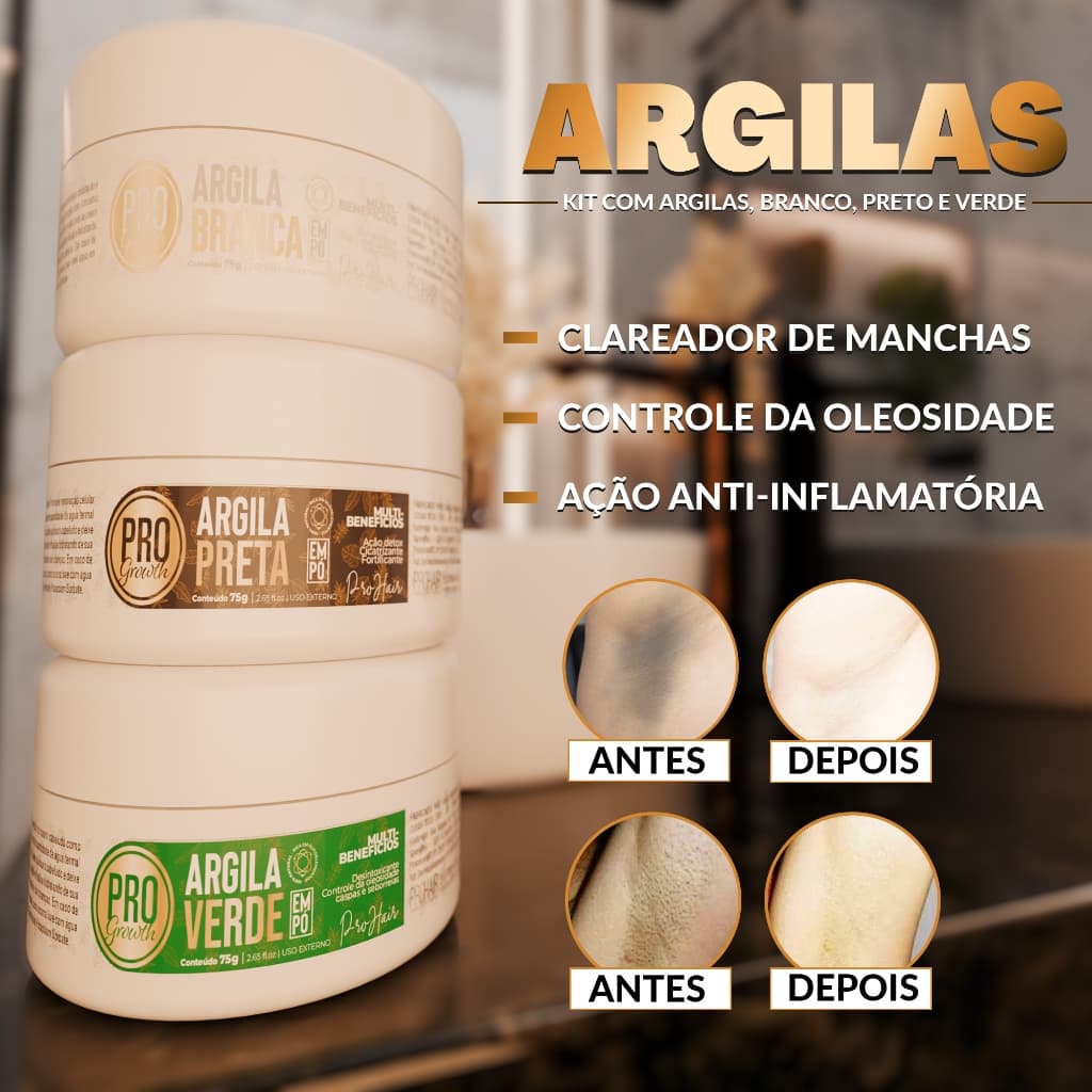 Mascara De Argila Clareador De Axilas e Virilhas Anti Melasma Progrowth