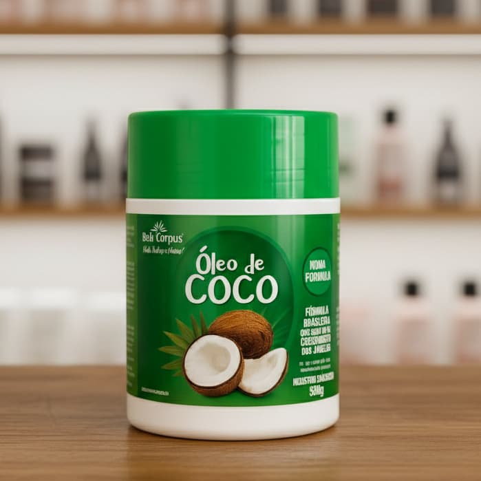 Máscara Capilar Óleo de Coco 500g mais Brilho e Hidratação para seu Cabelo Bell Corpus - Promoção !