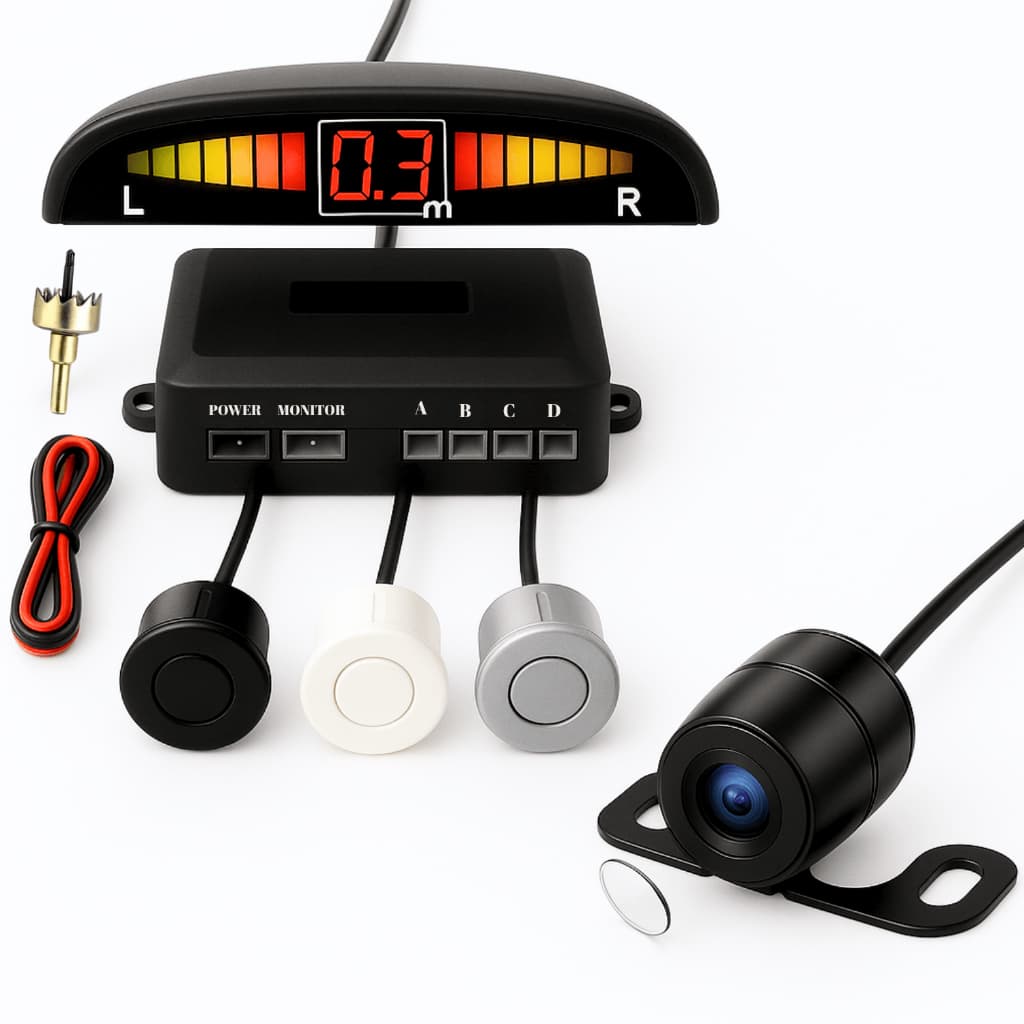 Kit Câmera De Ré Borboleta Hd Sensor De Ré Carro Automotivo Estacionar Estacionamento A Prova D'água