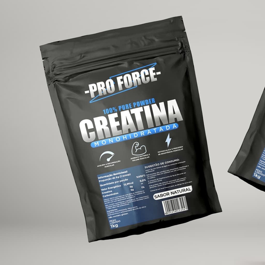 Creatina Pro Force 1kg – Energia Explosiva, Força Máxima e Aumento de Massa Muscular