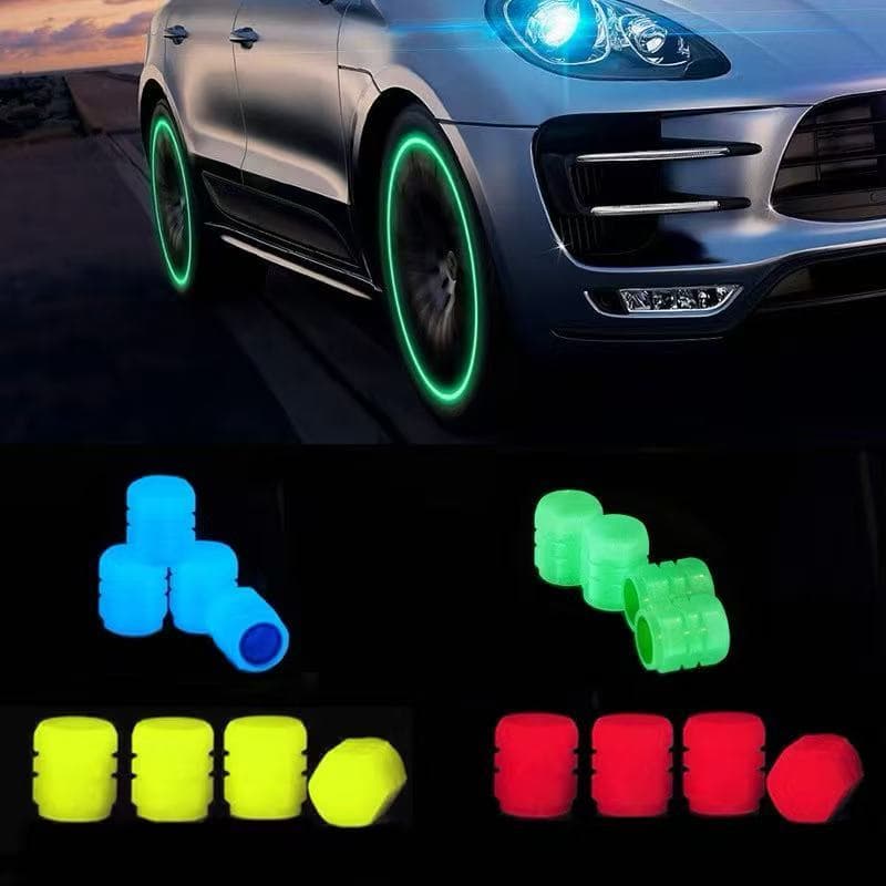 Kit 4 Peças Tampas Válvulas Pneu da Roda Estilo Fluorescente Carro De Automóveis Capa Acessórios Motocicleta Auto Peça