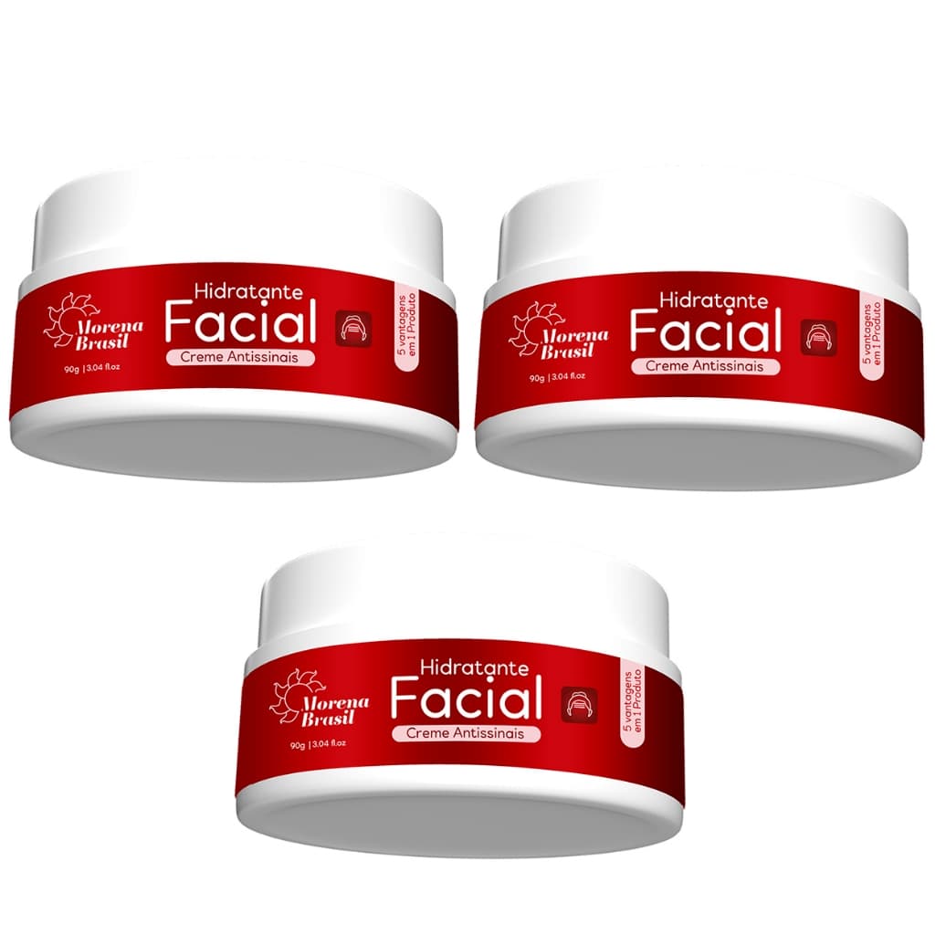 Kit 3X Creme Antissinais Morena Brasil 💝 Diga Adeus às Rugas | Pele Jovem e Radiante!