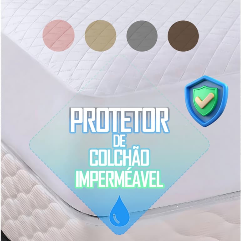 Protetor de Colchão Impermeável Capa de Colchão Matelado com Elástico - Berço Solteiro Casal Queen