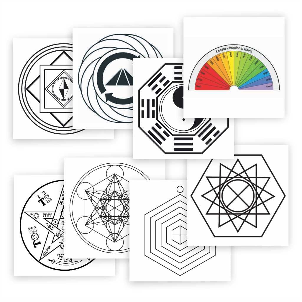 Kit 27 Gráficos Sagrados Radiestesia Radiônica PVC 1mm 17x17 – Prosperidade – Equilíbrio – Ebook
