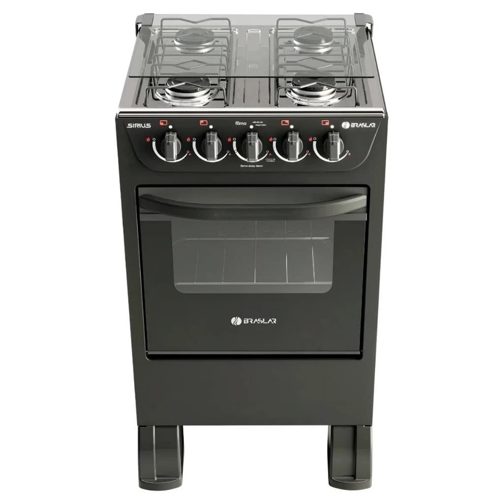 Fogão De Piso Braslar 4 Bocas New Sirius Preto Manual