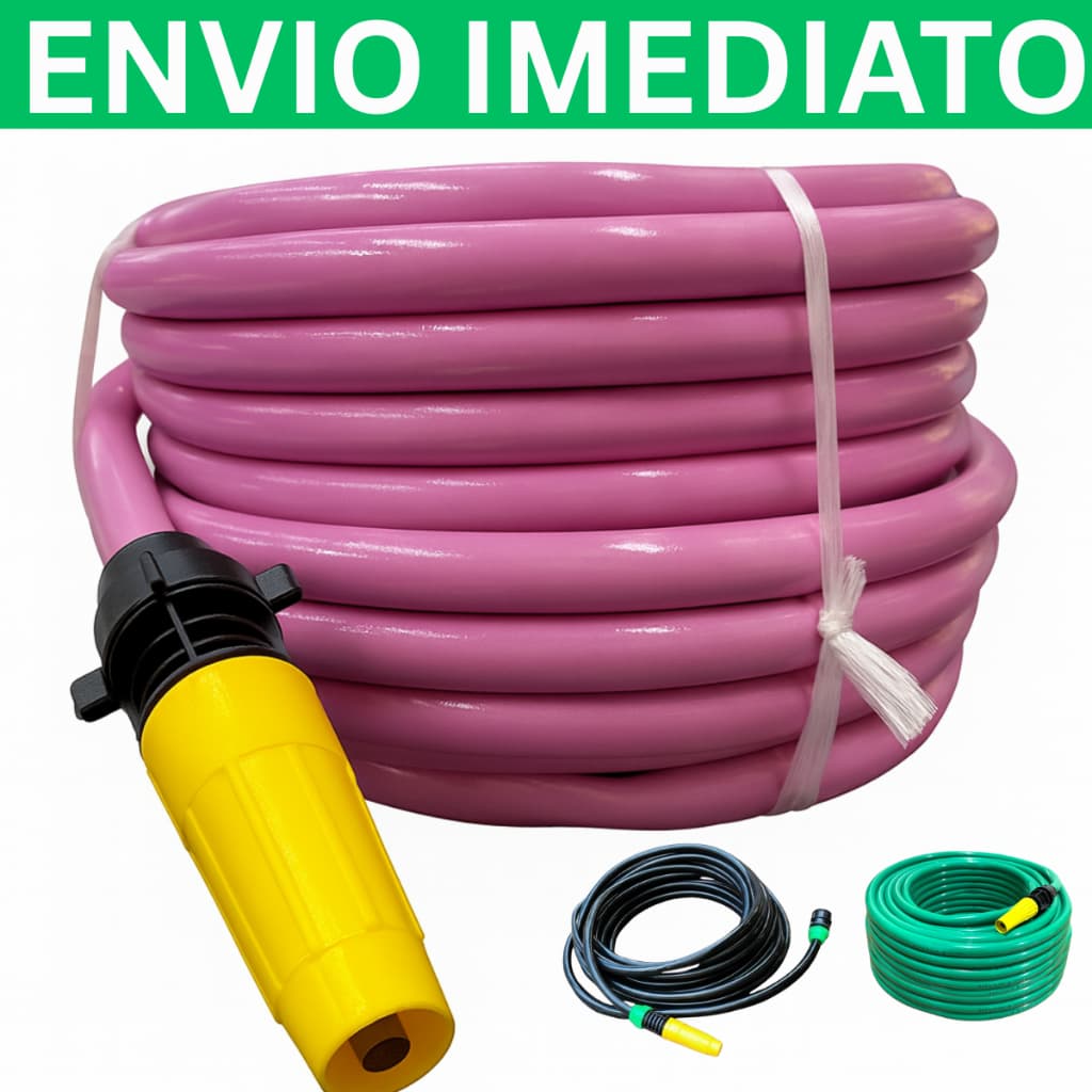 Mangueira de Jardim Metros Reforçada Lisa Flexivel Mangueiras Rosa Preta e Verde