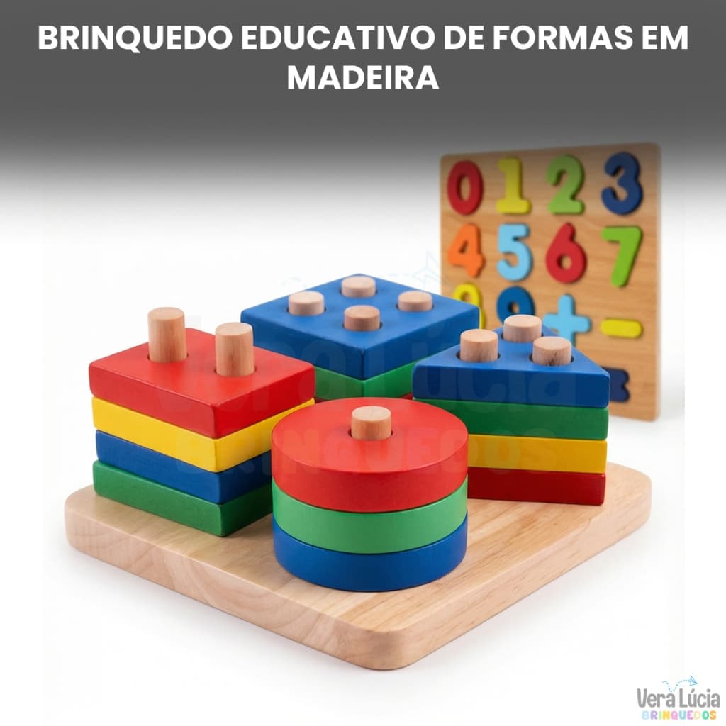 Brinquedo Educativo Madeira Encaixe Formas Geometricas Montessori 2 3 Anos Menino Menina Presente