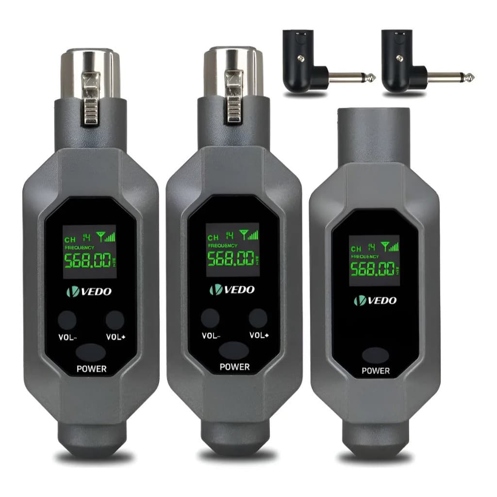 VEDO Conversor De Microfone Sem Fio Sistema Transmissor e Receptor de Microfone XLR Para Microfone Dinâmico