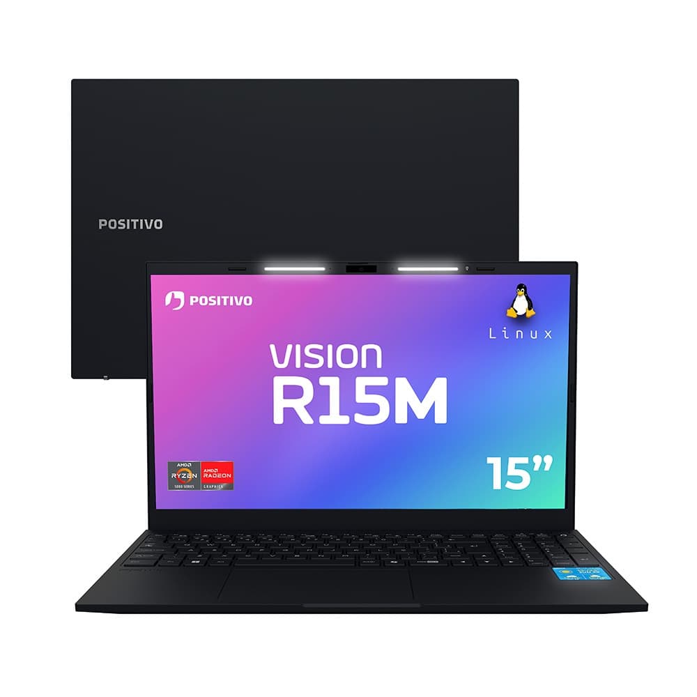 Notebook Positivo Vision R15 AMD Ryzen 7-5825U Linux 8GB RAM 512GB SSD 15.6” Full HD IPS Lumina Bar