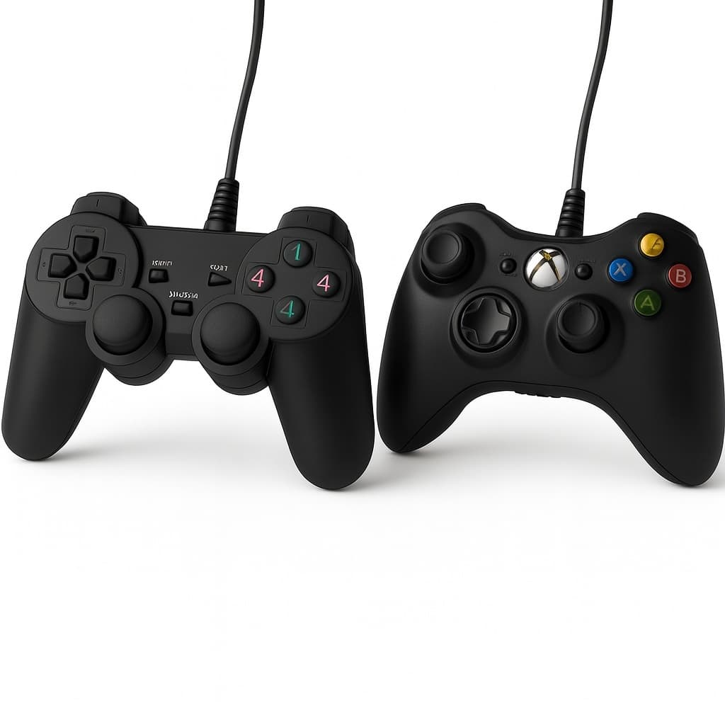 Controle De Xbox 360 ou Play Com Fio Usb Para Video Game e PC/ Fat E Pc Joystick Jogo