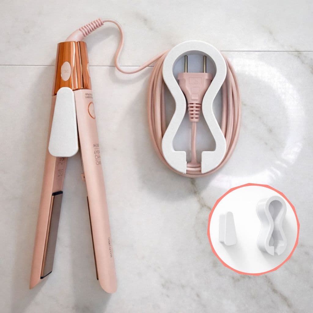 Suporte para Chapinha de Cabelo com Organizador de Fio  Porta Chapinha Parede