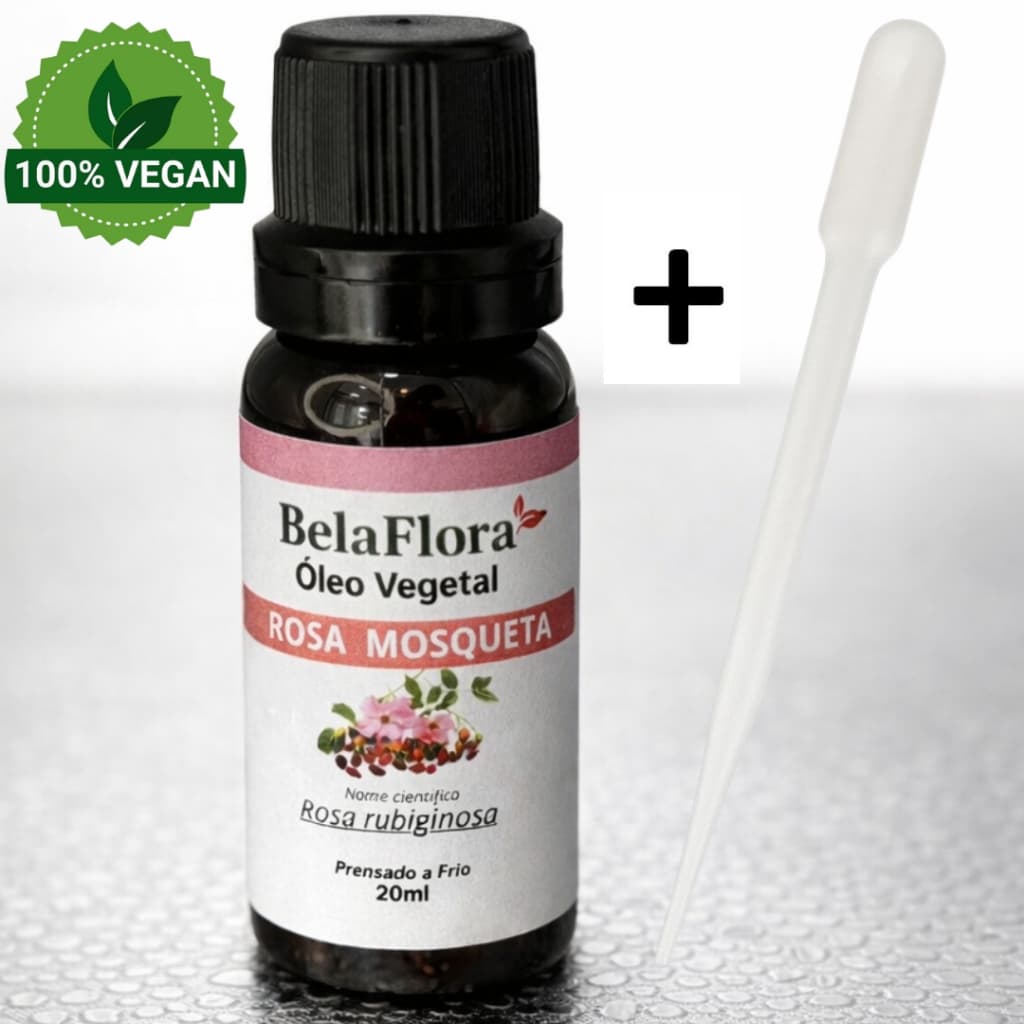 Óleo Vegetal de Rosa Mosqueta Rubiginosa Puro | Prensado a Frio, Vegano e Natural – Clareia Manchas e Hidrata a Pele