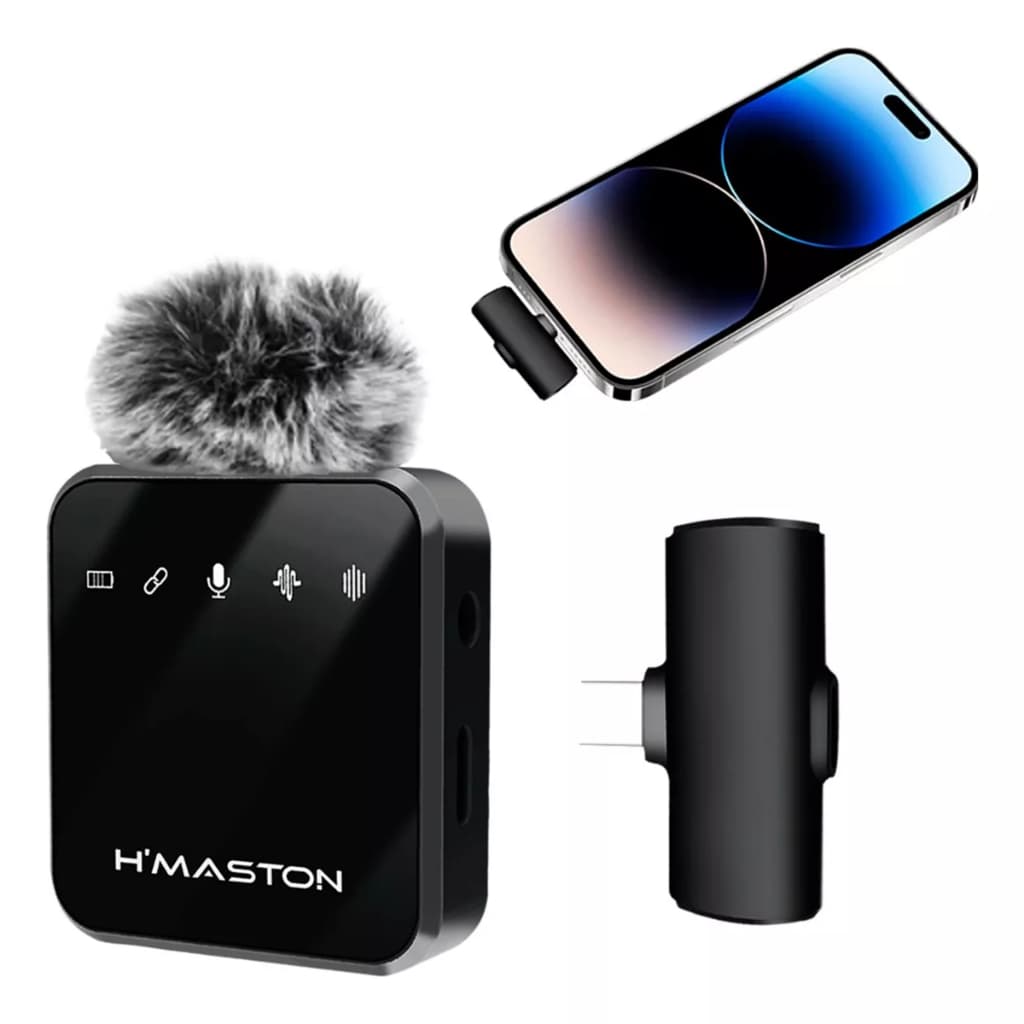 Microfone de Lapela Sem Fio Profissional Alta Sensibilidade H’Maston