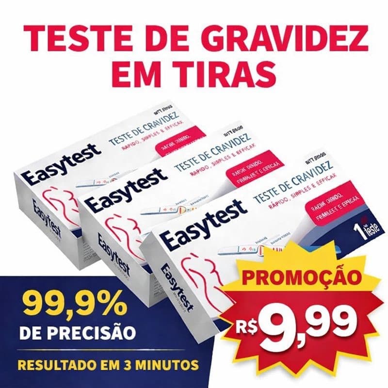 Teste de Gravidez em Tira | Uso doméstico | Alta Sensibilidade – Precisão 99,9%