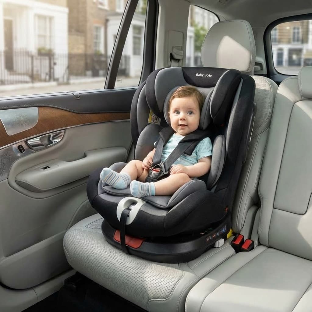 Cadeira Auto 0 a 36kg Cadeirinha de Bebê Isofix Rotação 360º Reclinável Top Tether Proteção Lateral
