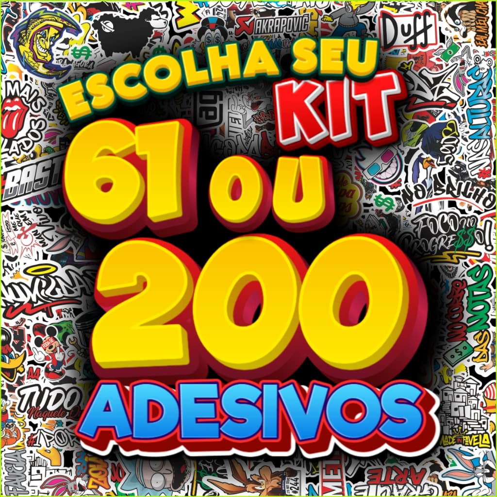 Kit 200 ou 61 Adesivos para Bike Moto Capacete Carro  - Frases Grau 244 Osascorte - APROVA D'AGUA