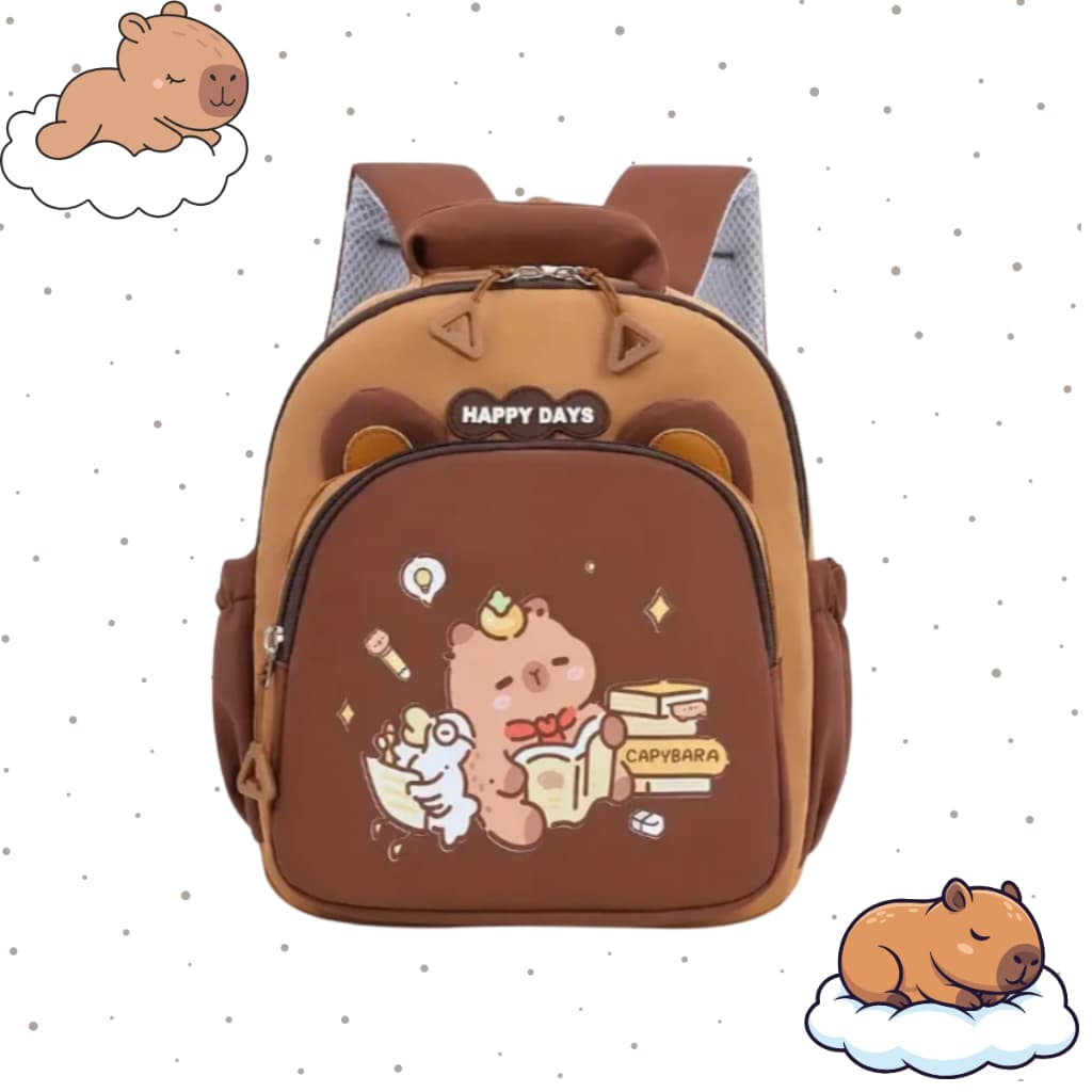 Mochila, Lancheira, Escolar Infantil Capivara Volta as Aulas
